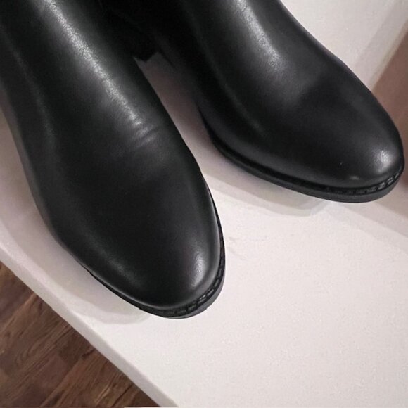 French Connection Women's Perfect Faux Leather Knee High Boots Black 6.5 - Picture 6 of 7